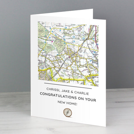 Personalised Present Day Map Compass Card: 3 - Greeting Cards By Gift Moments