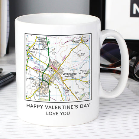 Personalised Present Day Map Compass Mug: 1 - Mugs By Gift Moments