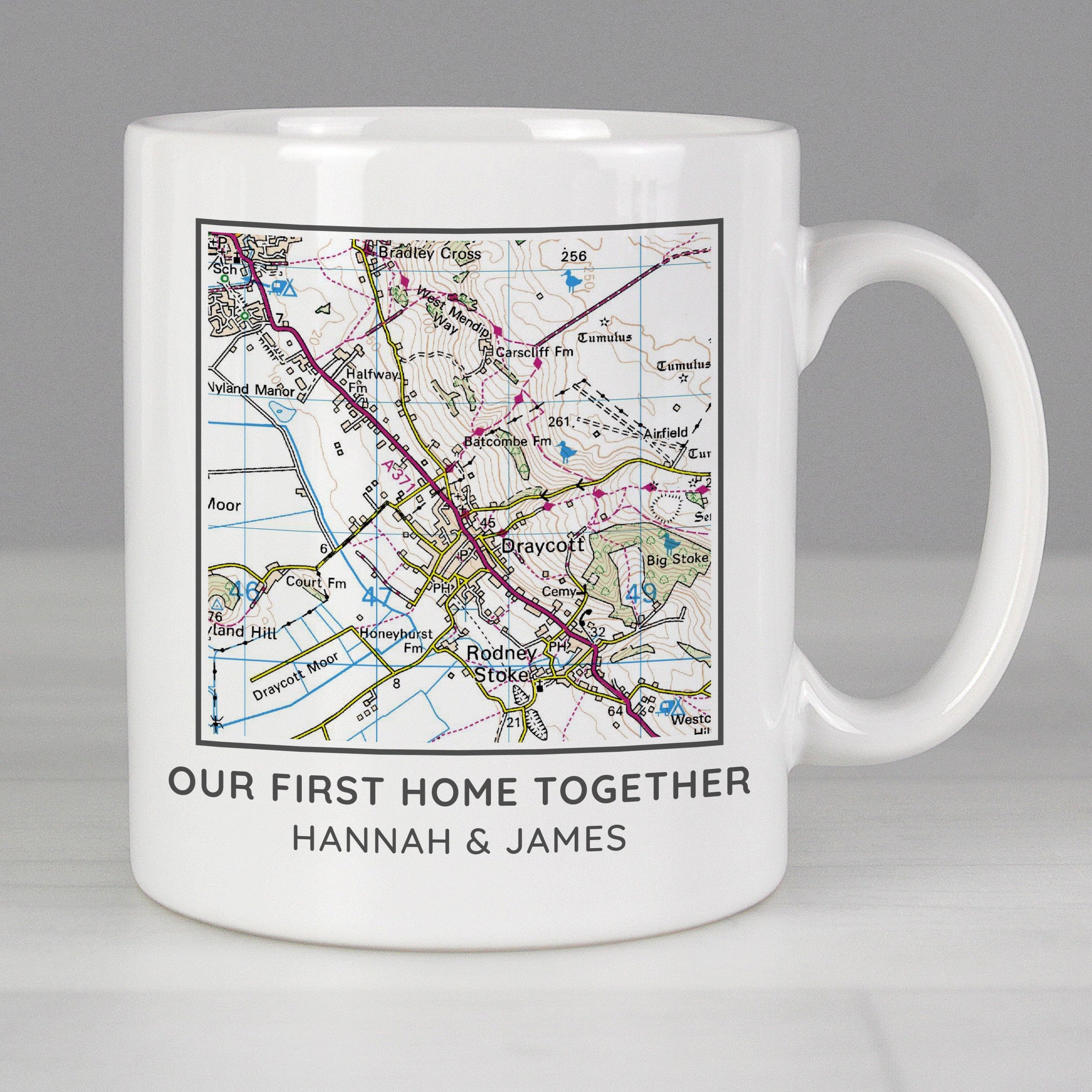 Personalised Present Day Map Compass Mug: 3 - Mugs By Gift Moments