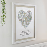 Personalised Present Day Map Heart Framed Prints: 6 - Framed Prints By Gift Moments