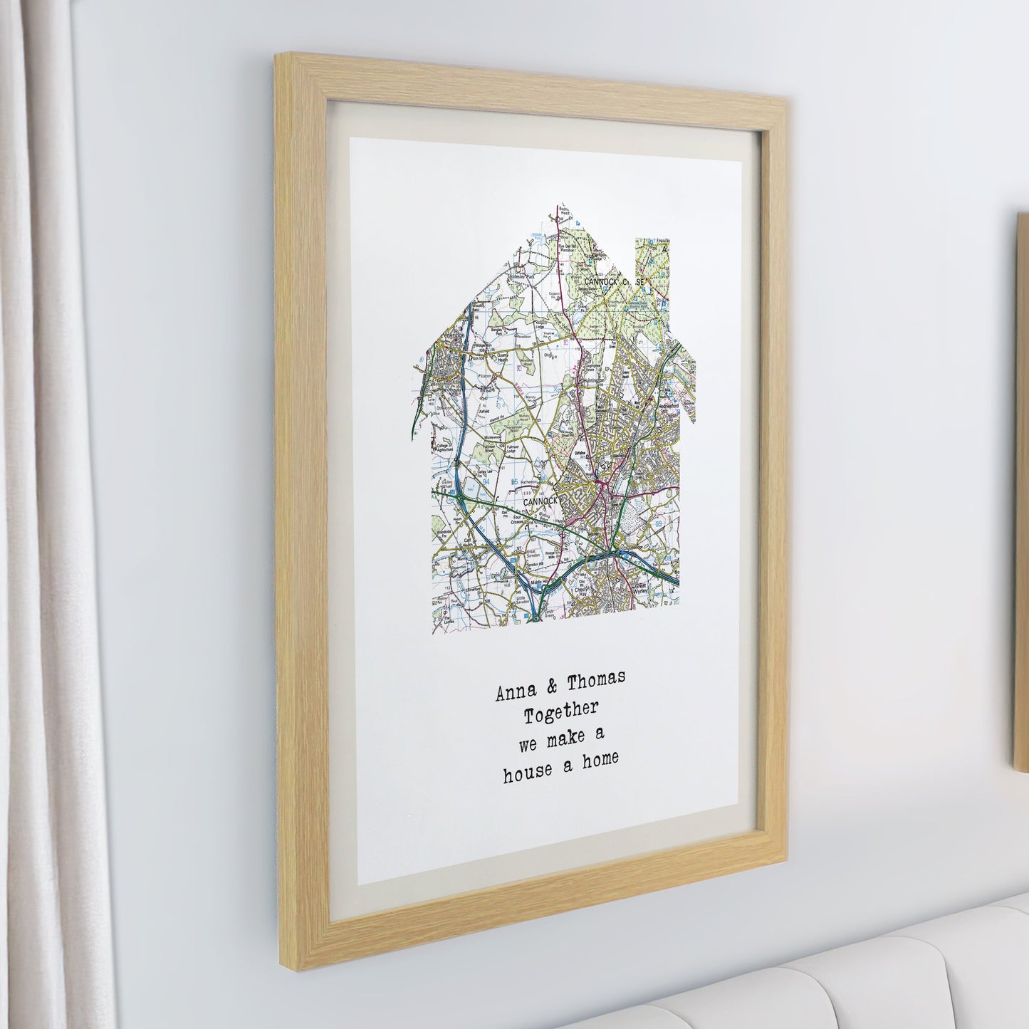 Personalised Present Day Map Home Framed Prints: 4 - Framed Prints By Gift Moments