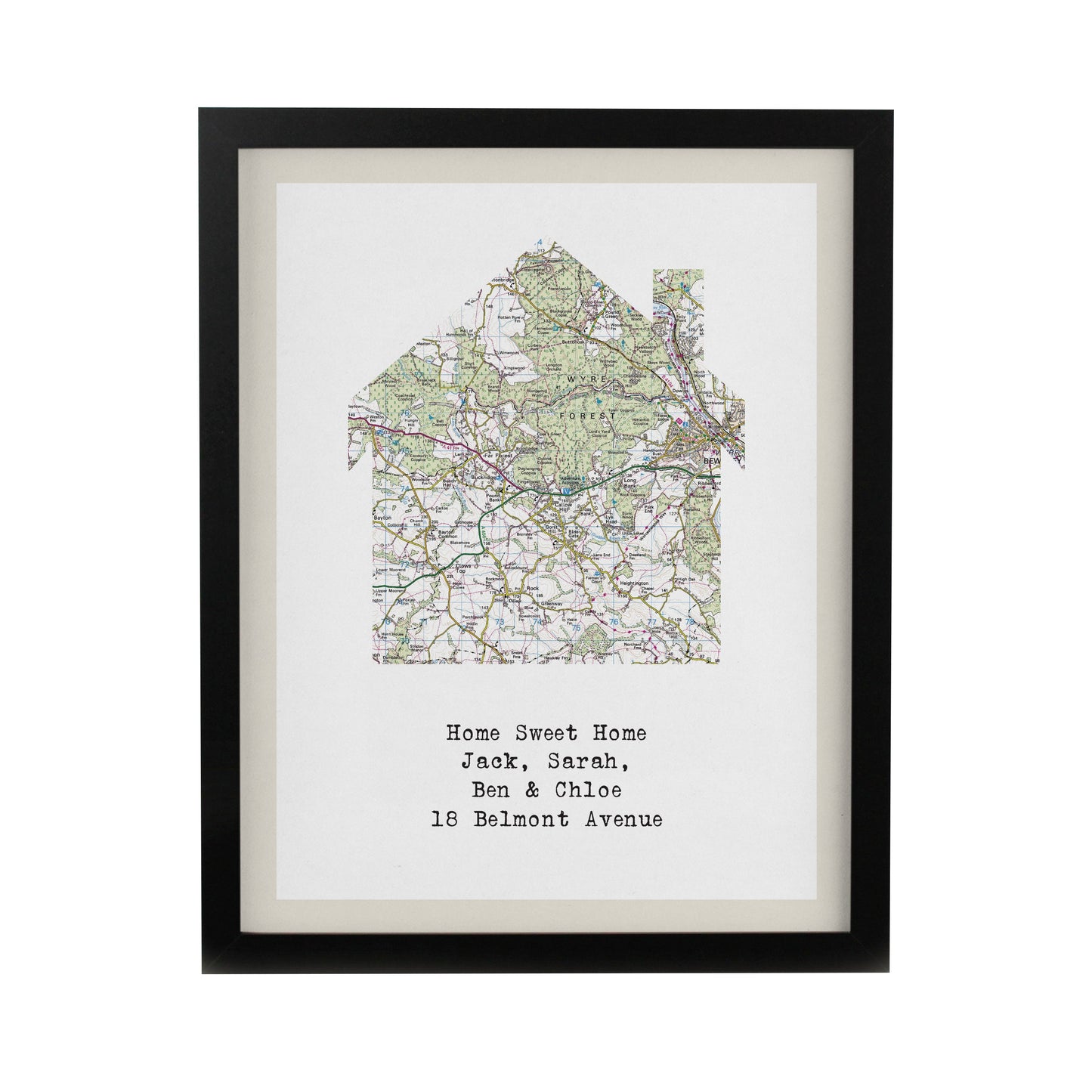 Personalised Present Day Map Home Framed Prints: 8 - Framed Prints By Gift Moments