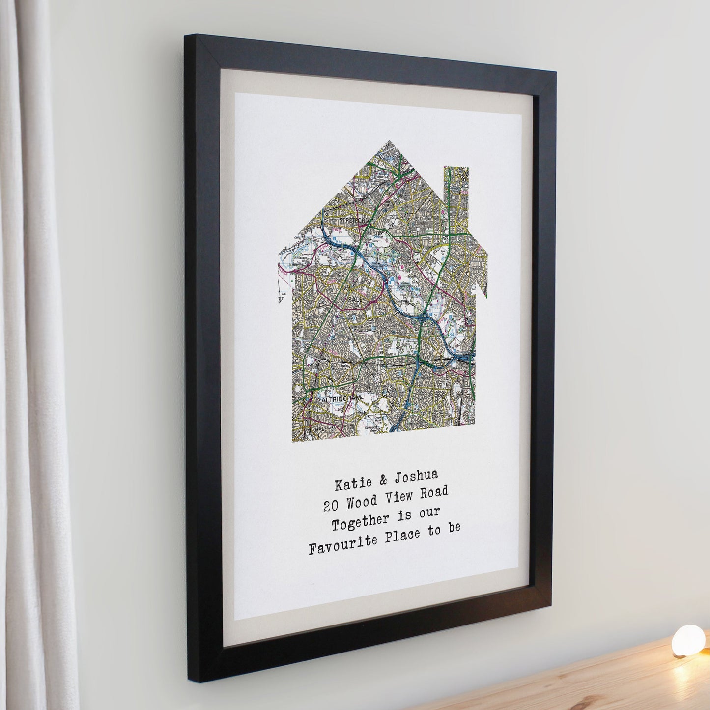 Personalised Present Day Map Home Framed Prints: 5 - Framed Prints By Gift Moments