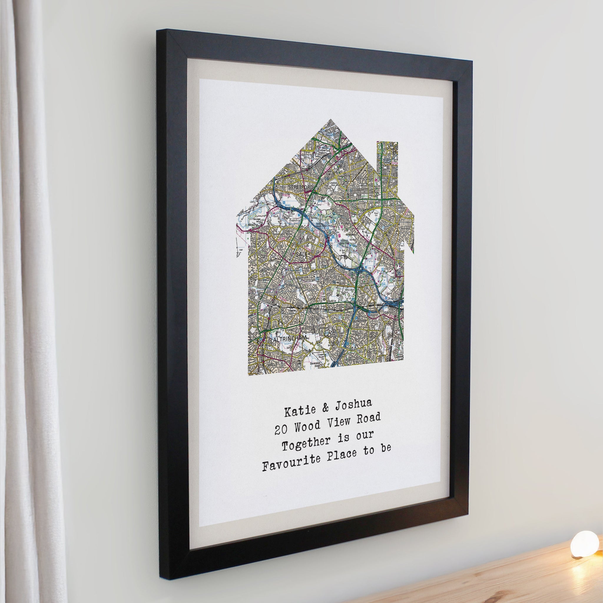 Personalised Present Day Map Home Framed Prints: 5 - Framed Prints By Gift Moments