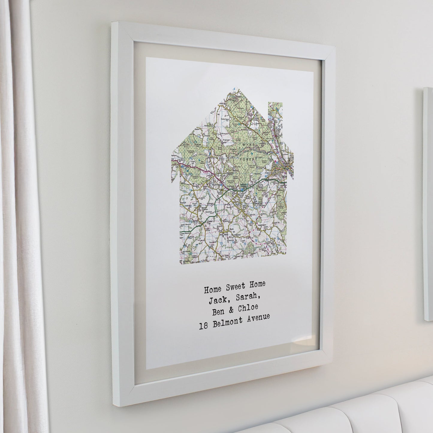 Personalised Present Day Map Home Framed Prints: 6 - Framed Prints By Gift Moments