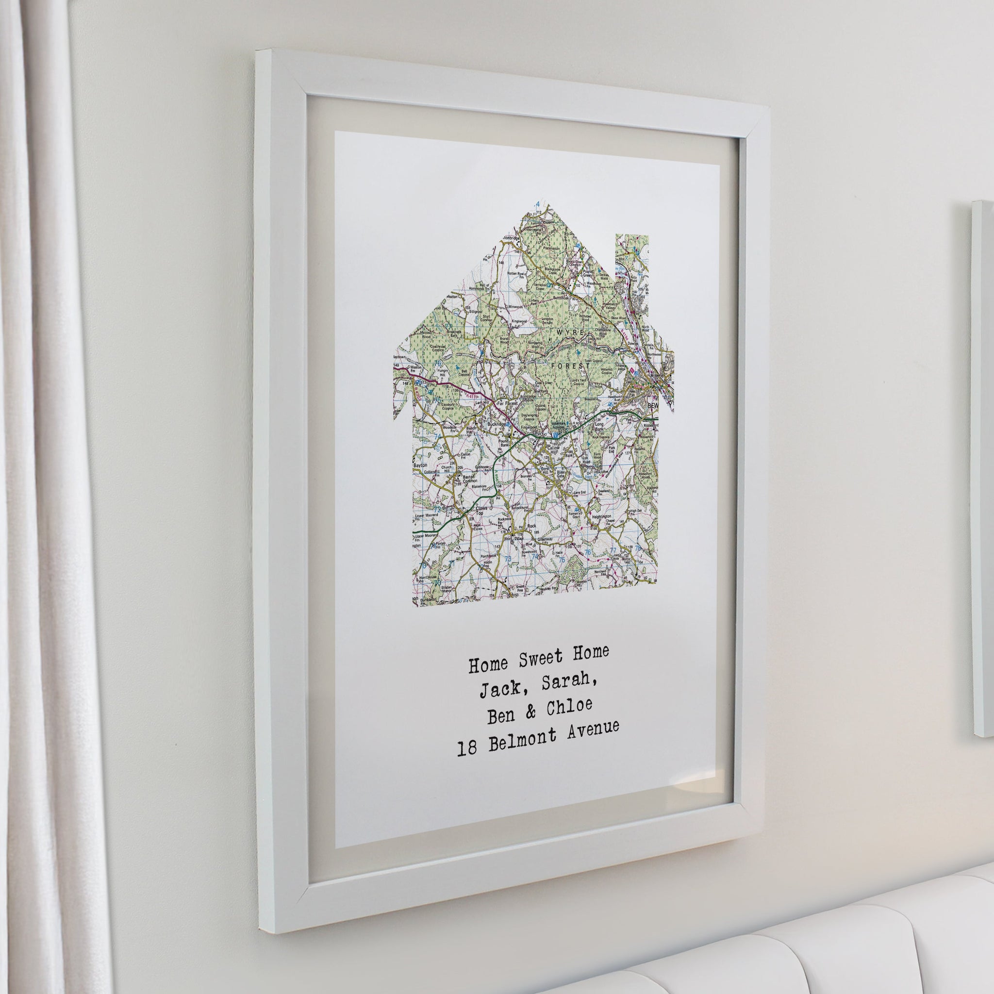 Personalised Present Day Map Home Framed Prints: 6 - Framed Prints By Gift Moments