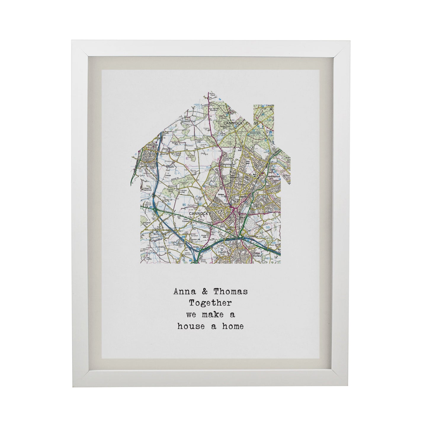 Personalised Present Day Map Home Framed Prints: 9 - Framed Prints By Gift Moments