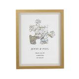 Personalised Present Day Map Puzzle Piece Framed Prints: 7 - Framed Prints By Gift Moments
