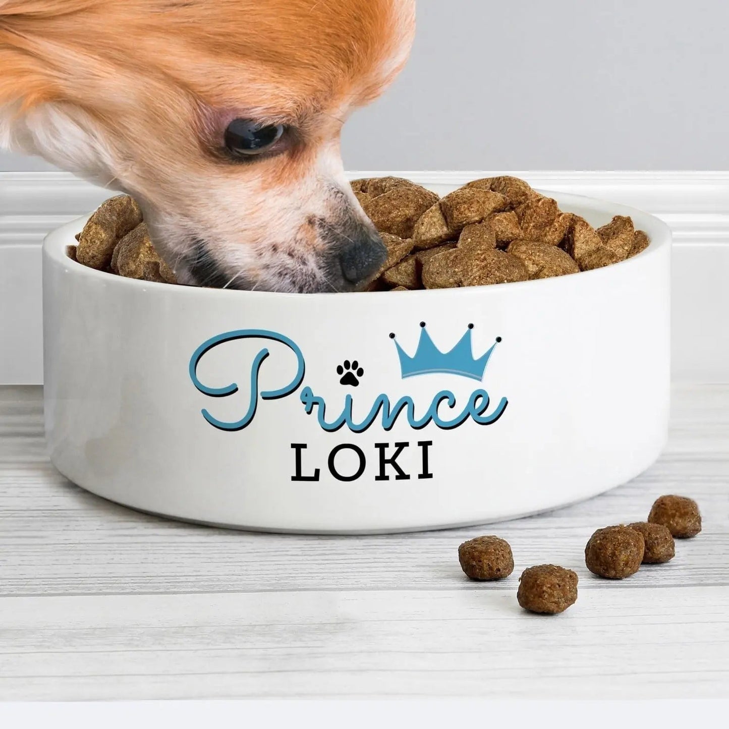 Personalised Prince 14cm Medium Ceramic White Pet Bowl: 2 - Pet Products By Gift Moments