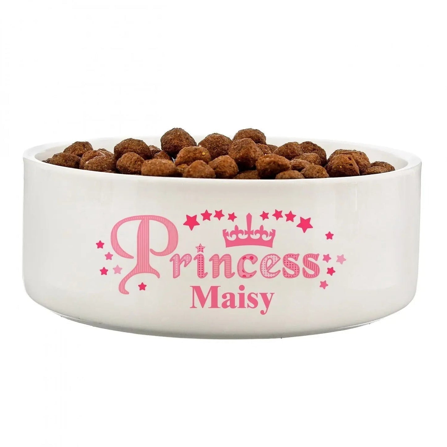 Personalised Princess 14cm Medium White Pet Bowl: 2 - Pet Products By Gift Moments
