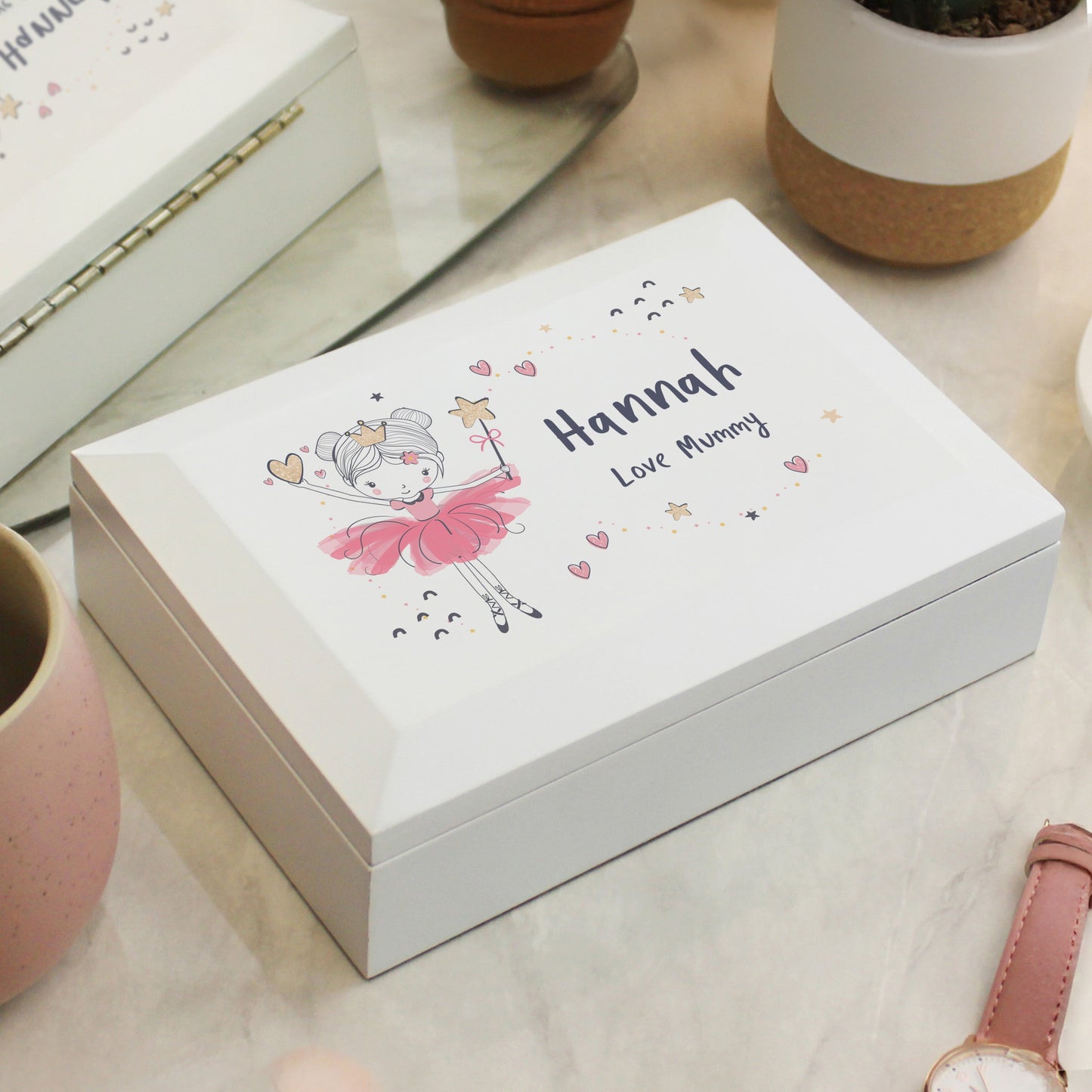 Personalised Princess Ballerina Wooden Jewellery Box: 3 - Jewellery Boxes By Gift Moments