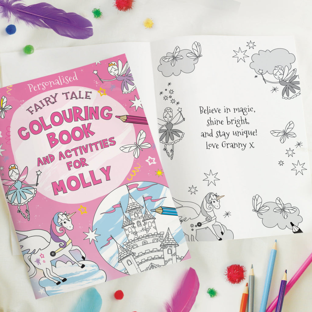 Personalised Princess & Unicorn Colouring Book with Pencil Crayons - Shop Books At Gift Moments - 3