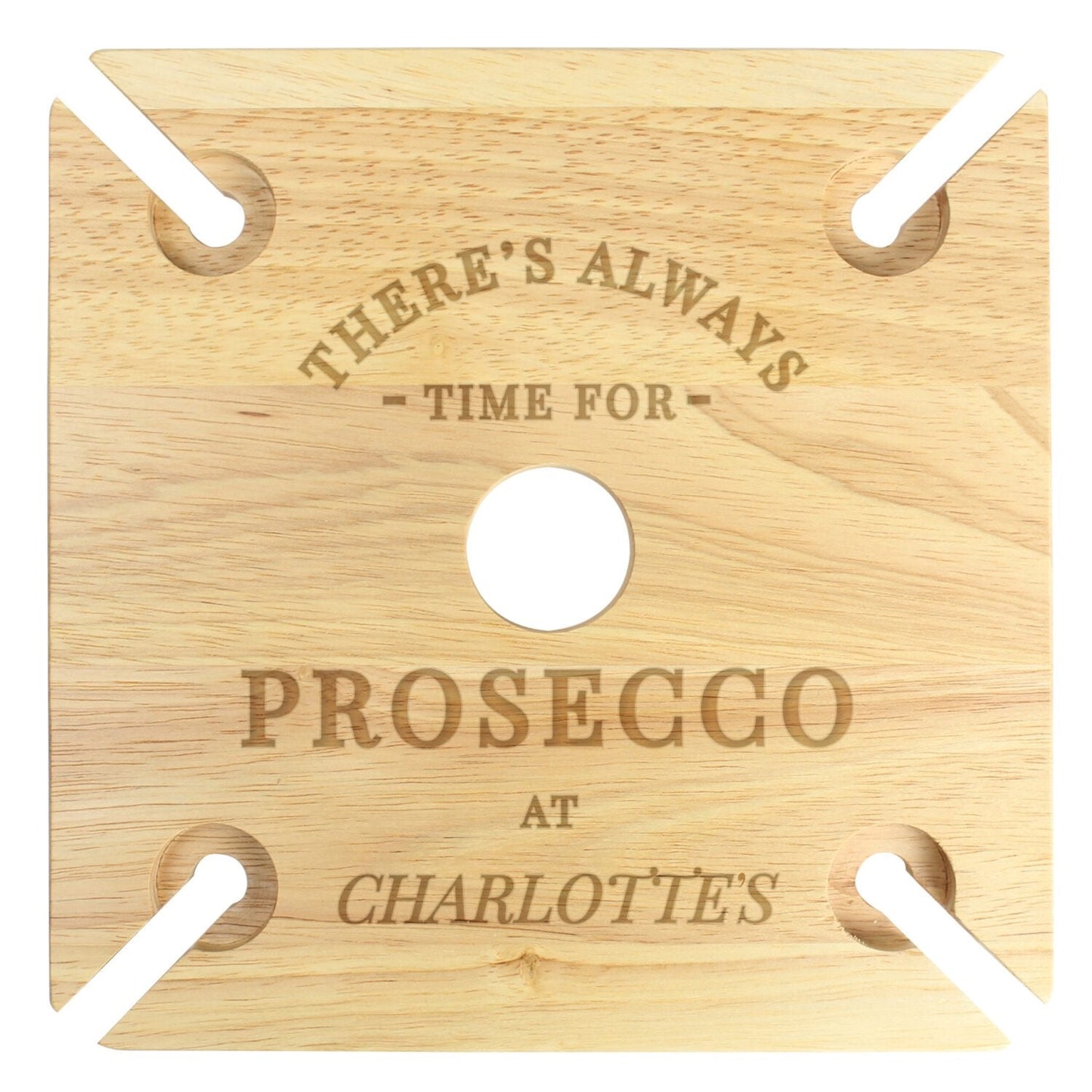 Personalised Prosecco Four Prosecco flute Holder & Bottle Holder: 5 - Barware By Gift Moments