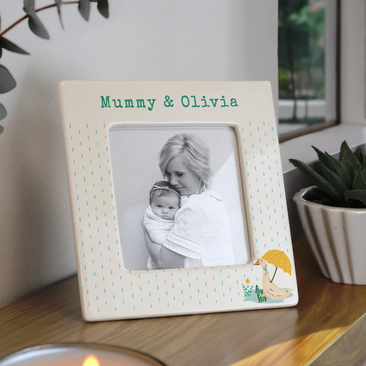 Personalised Puddle Duck Ceramic 4x4 Frame: 1 - Photo Frames By Gift Moments