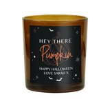 Personalised Pumpkin Amber Glass Candle: 5 - Candles By Gift Moments