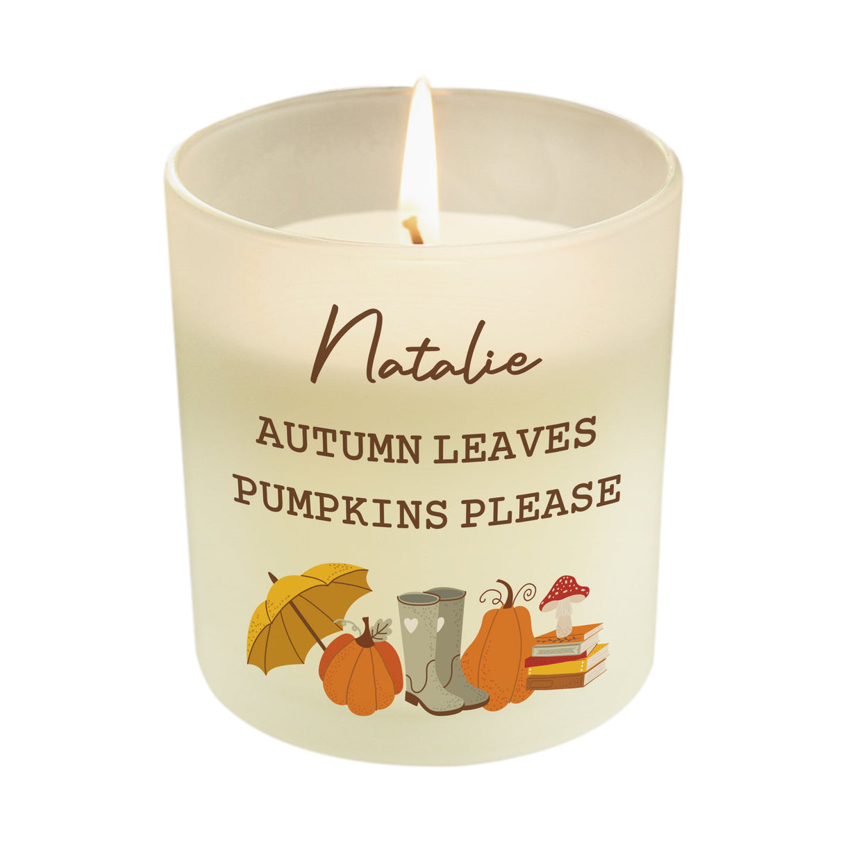 Personalised Pumpkin Frosted Glass Candle - Shop Candles At Gift Moments - 4