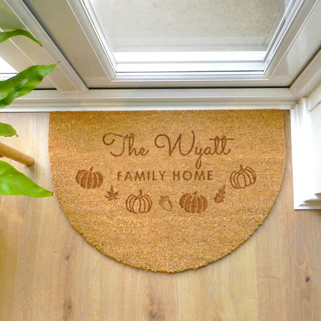 Personalised Pumpkin Half Moon Doormat: 2 - Doormats By Gift Moments