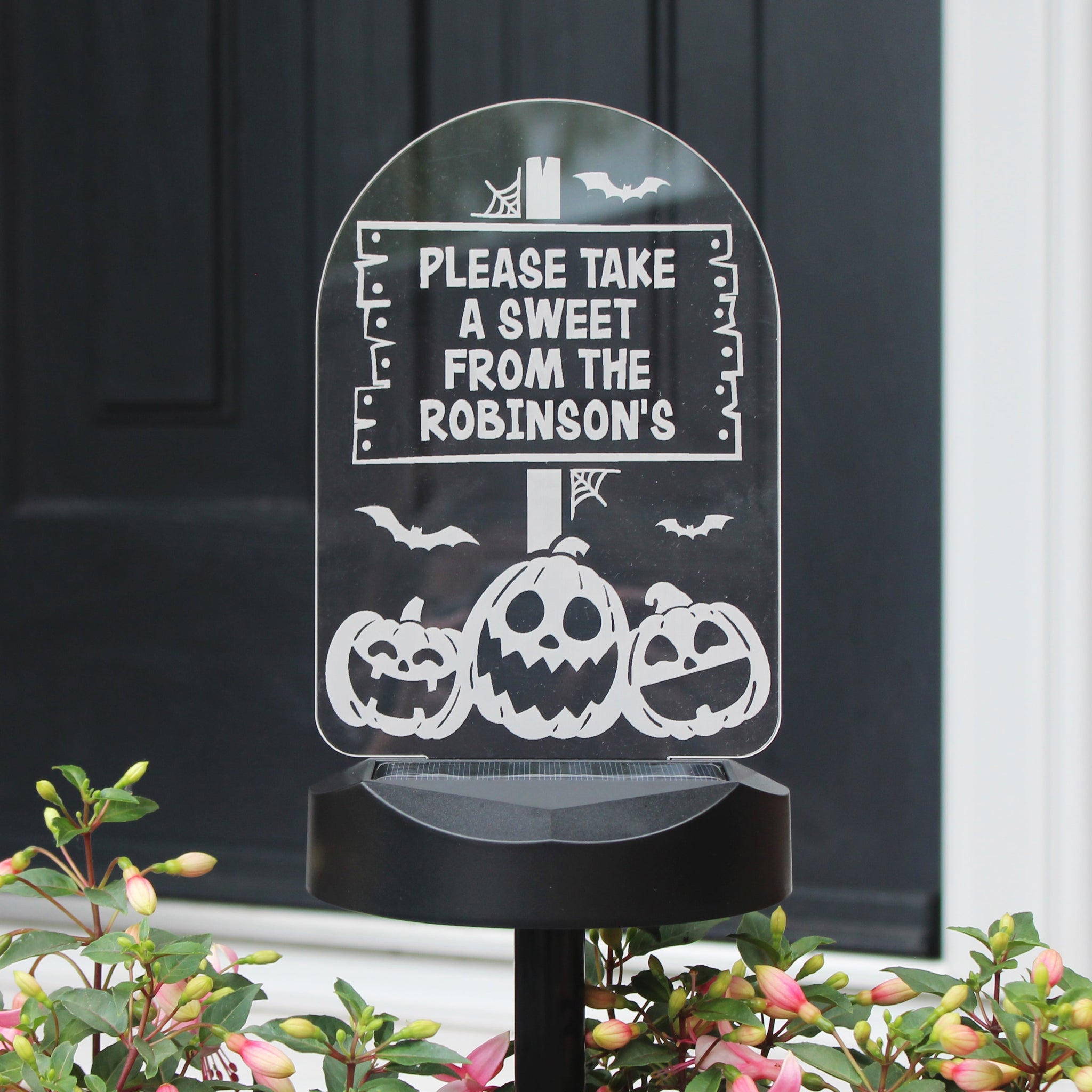 Personalised Pumpkin Patch Halloween Solar Light: 5 - Solar Lights By Gift Moments