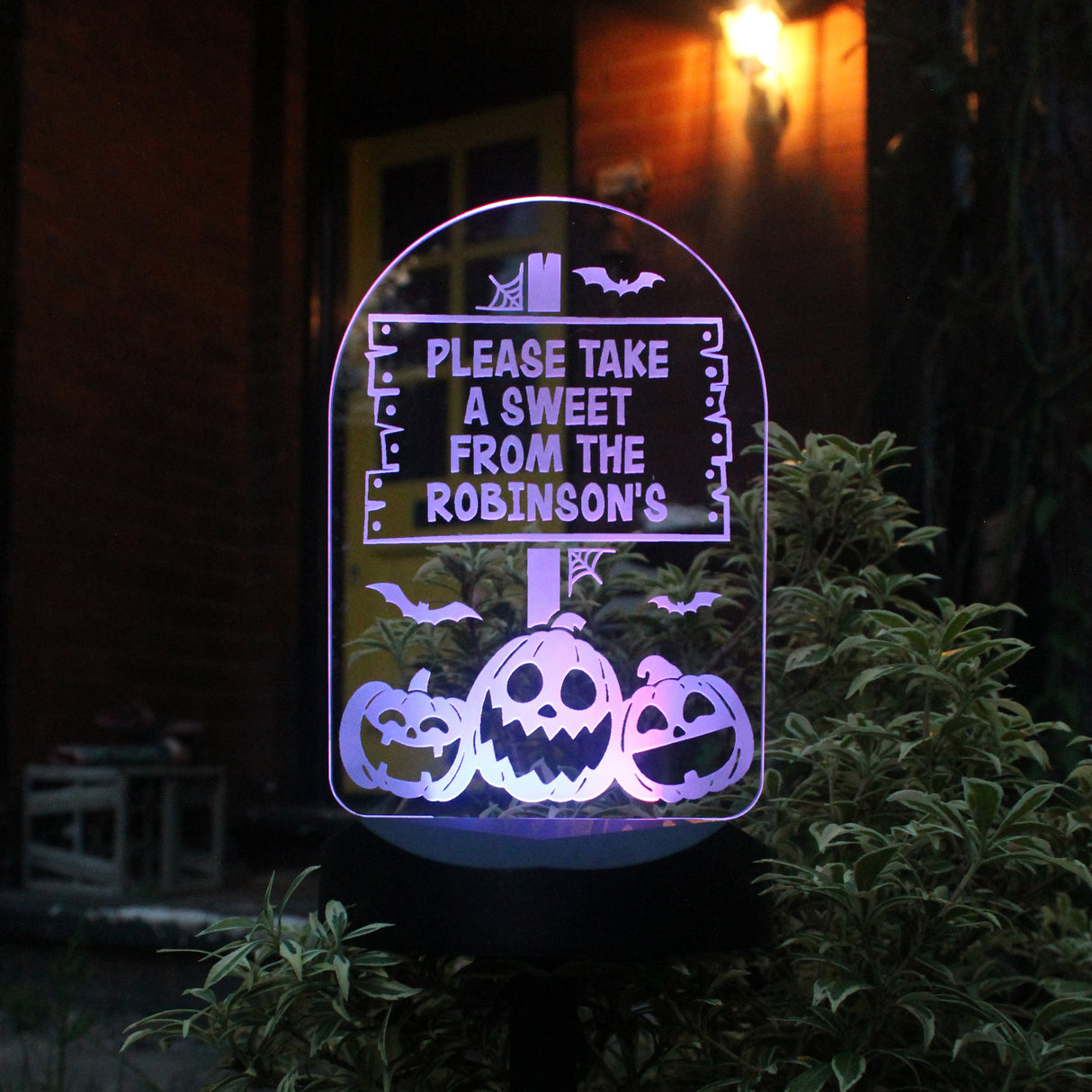 Personalised Pumpkin Patch Halloween Solar Light: 1 - Solar Lights By Gift Moments