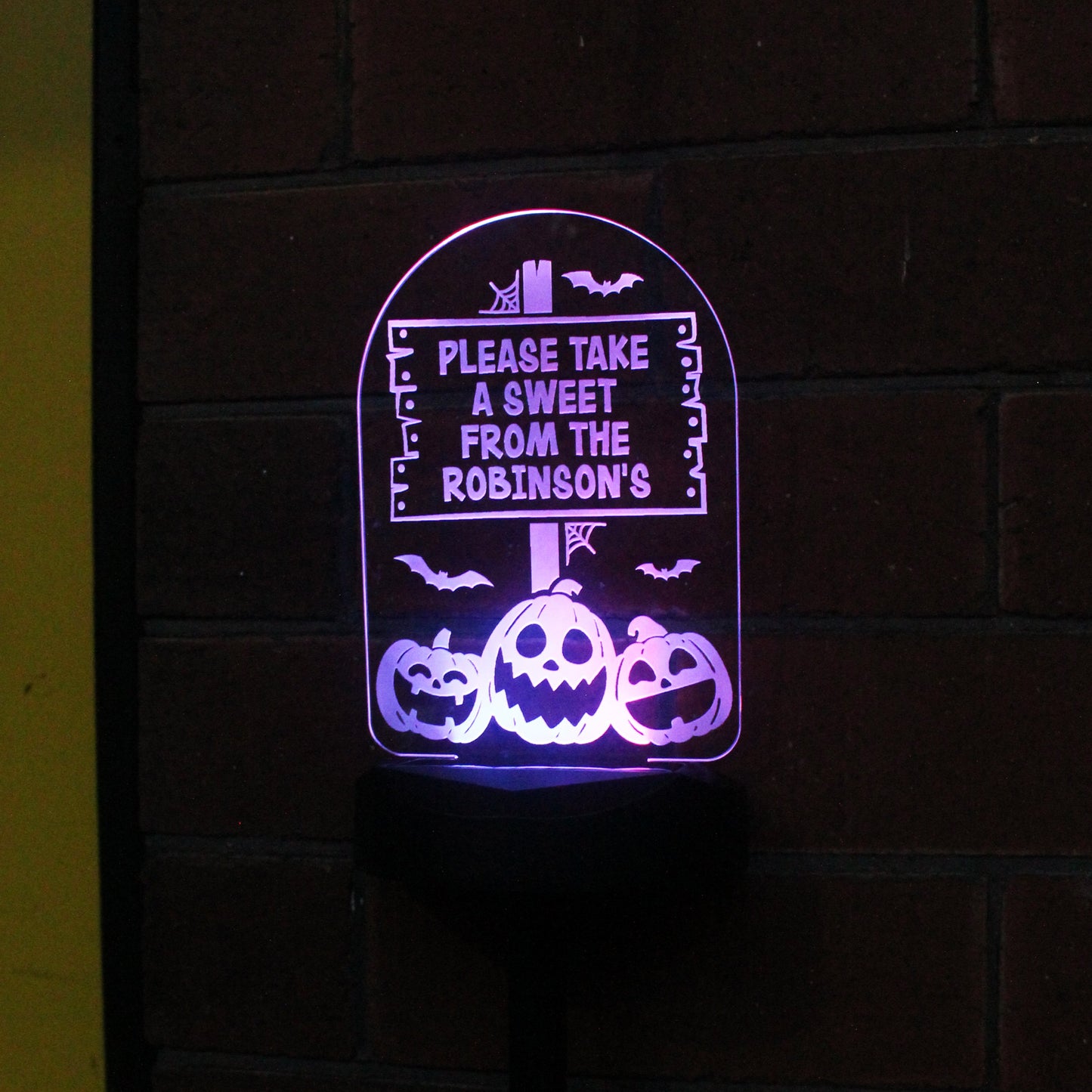 Personalised Pumpkin Patch Halloween Solar Light: 4 - Solar Lights By Gift Moments