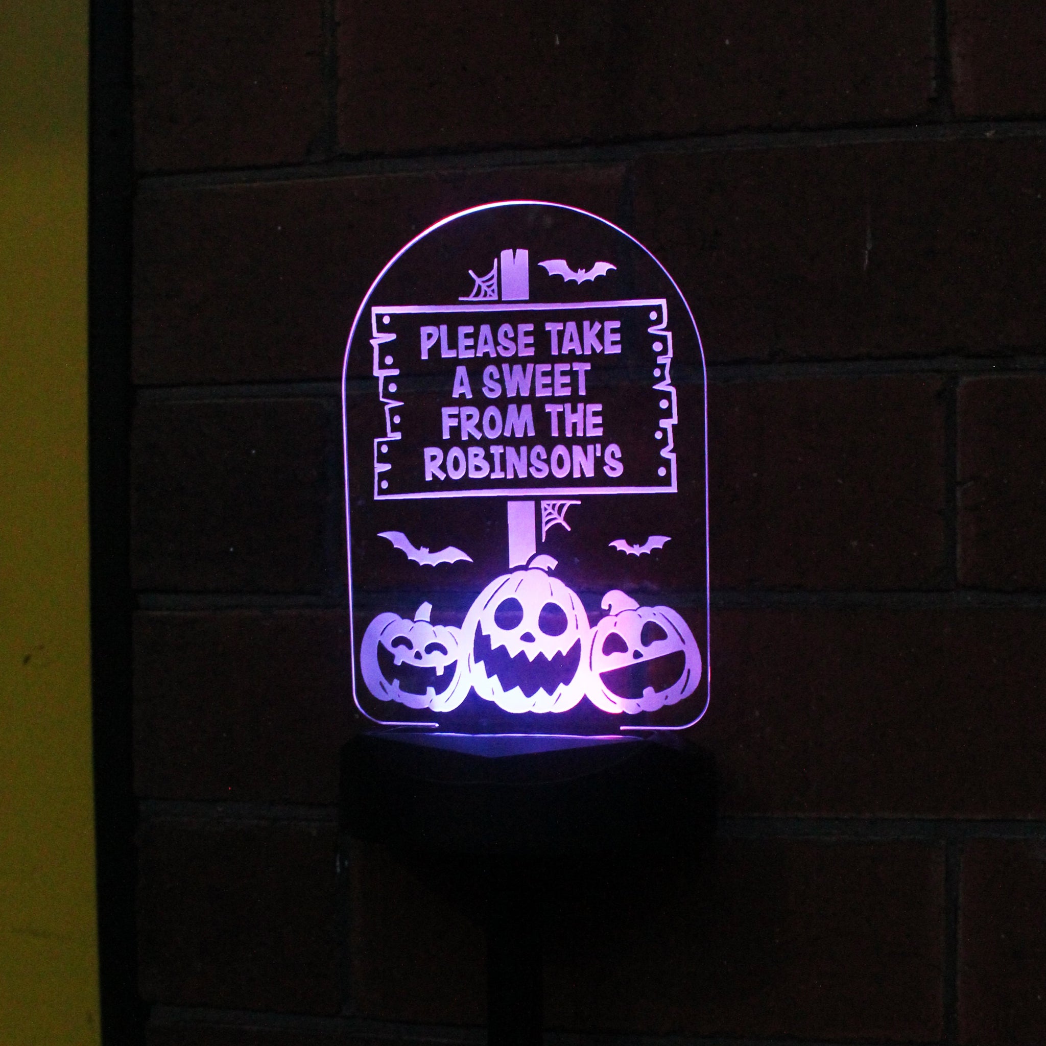 Personalised Pumpkin Patch Halloween Solar Light: 4 - Solar Lights By Gift Moments