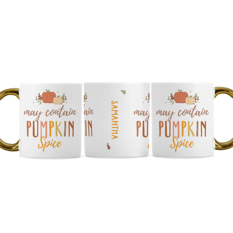 Personalised Pumpkin Spice Gold Handle Mug: 5 - Mugs By Gift Moments