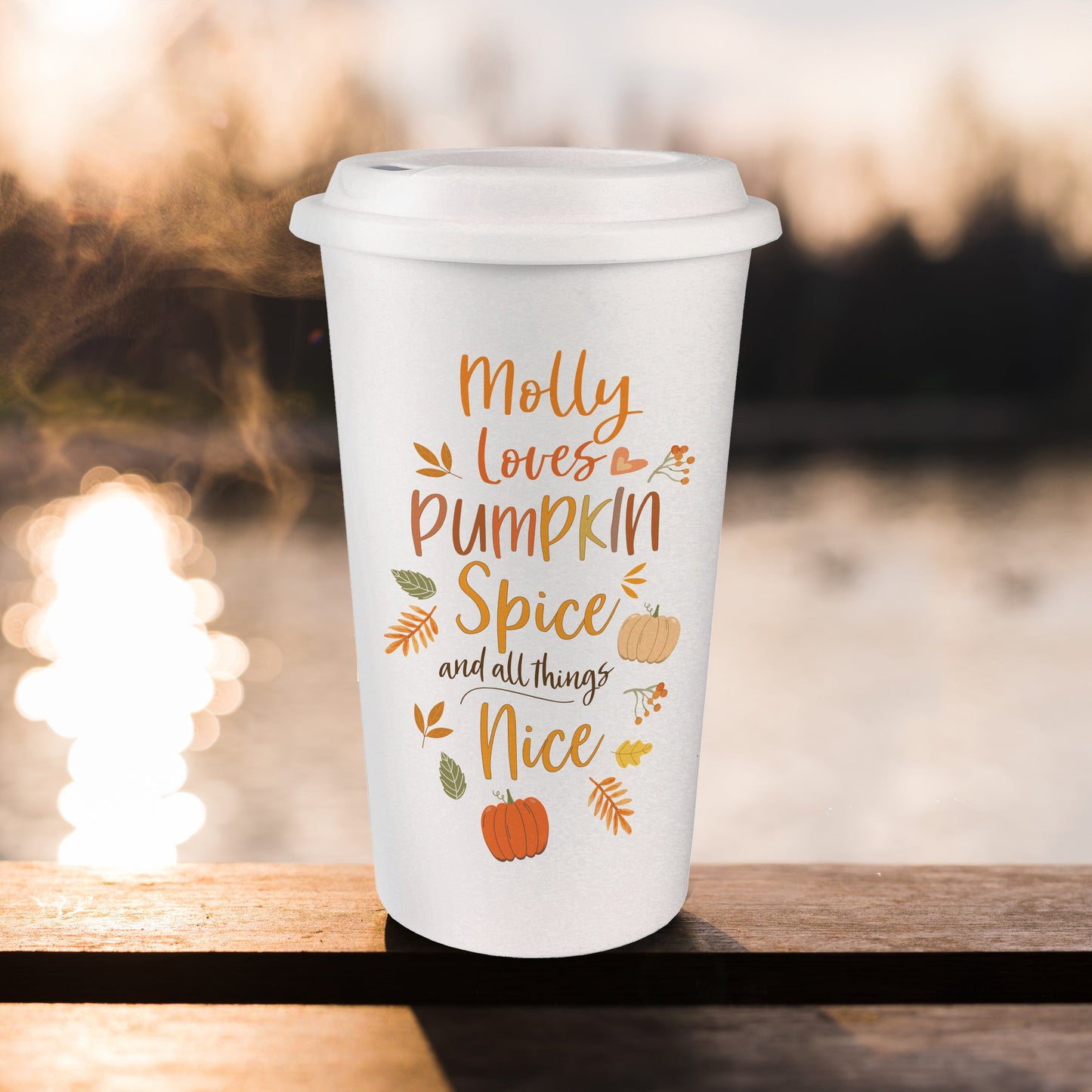 Personalised Pumpkin Spice Travel Mug: 3 - Travel Mugs By Gift Moments