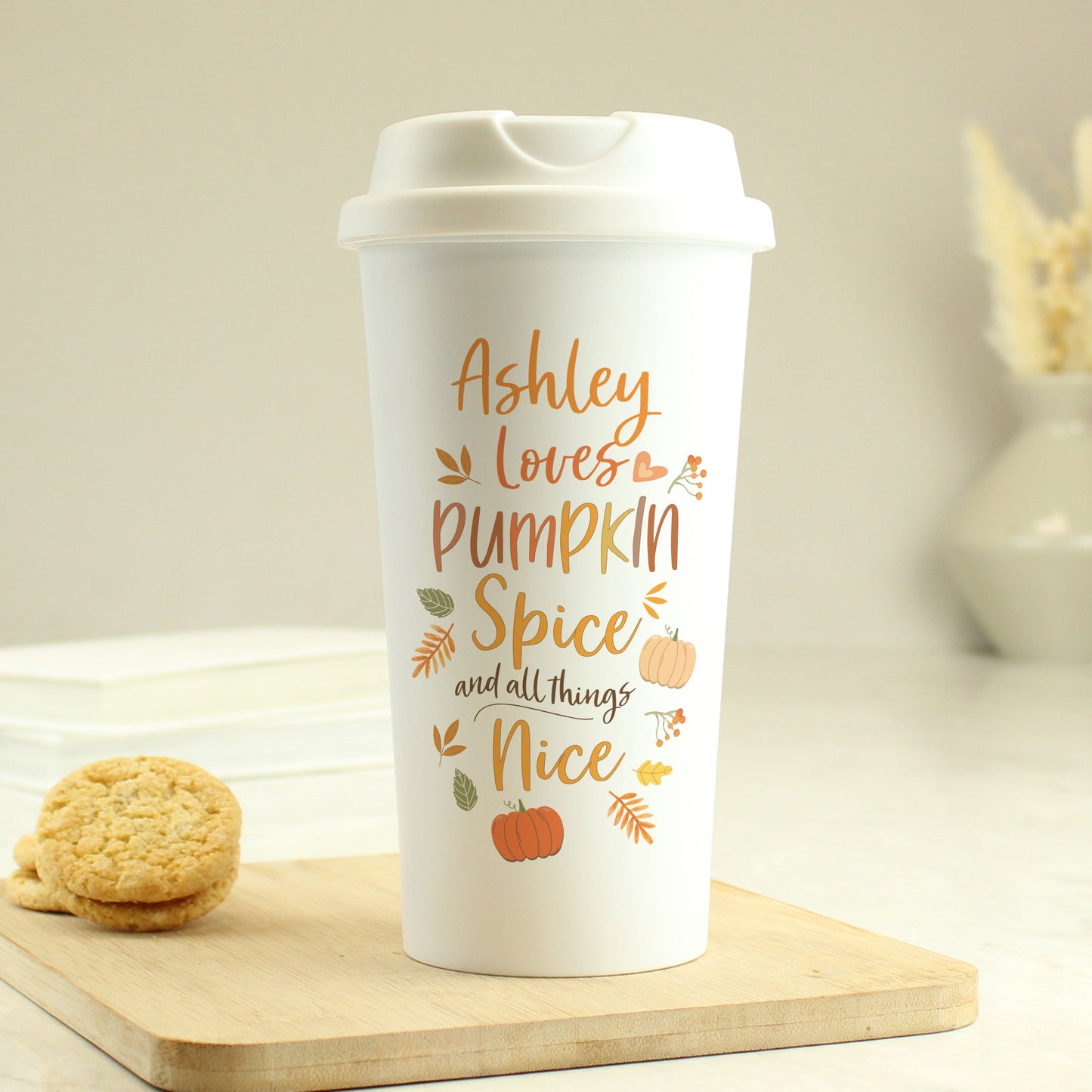 Personalised Pumpkin Spice Travel Mug: 4 - Travel Mugs By Gift Moments