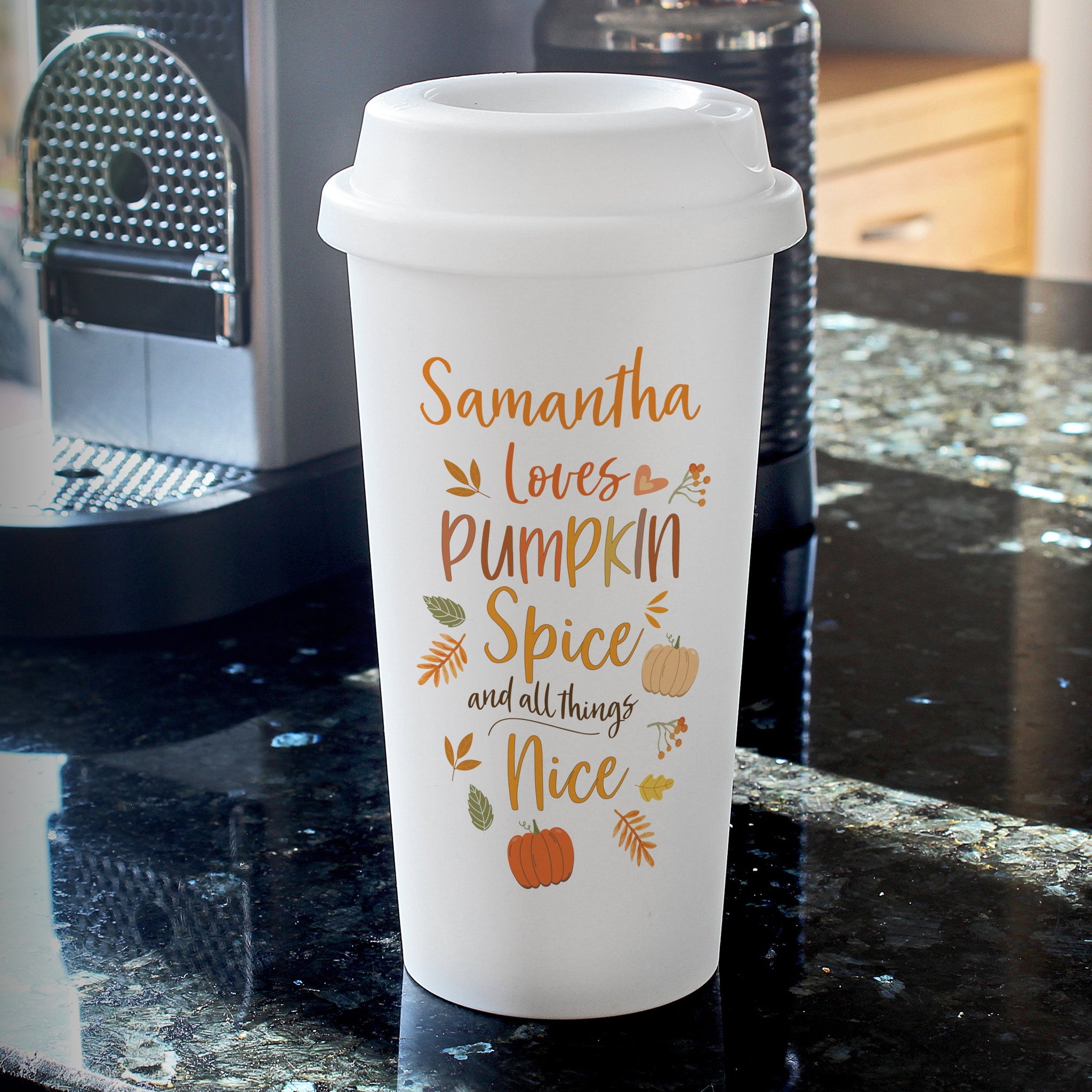 Personalised Pumpkin Spice Travel Mug: 2 - Travel Mugs By Gift Moments