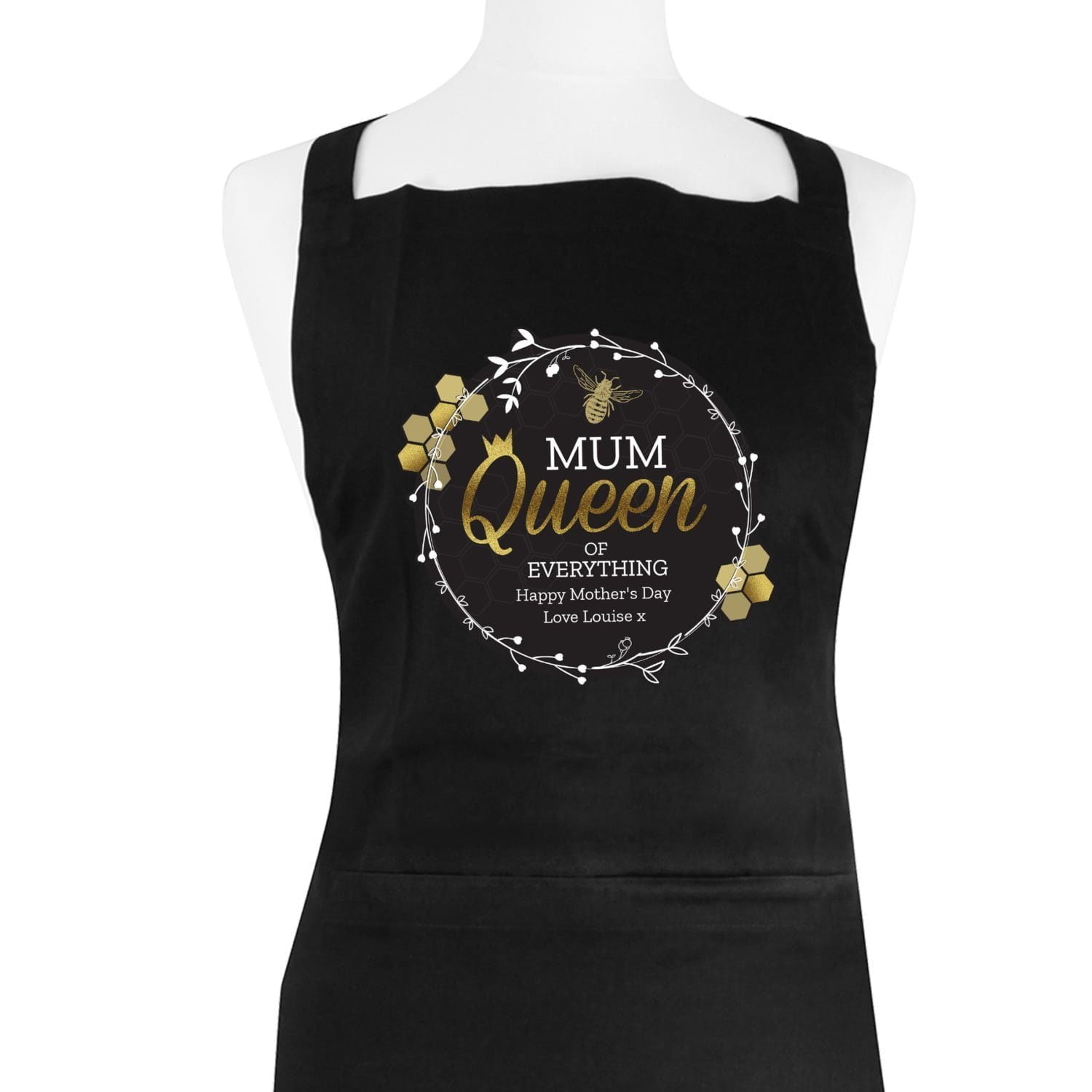 Personalised Queen Bee Black Apron - Shop Aprons At Gift Moments - 4