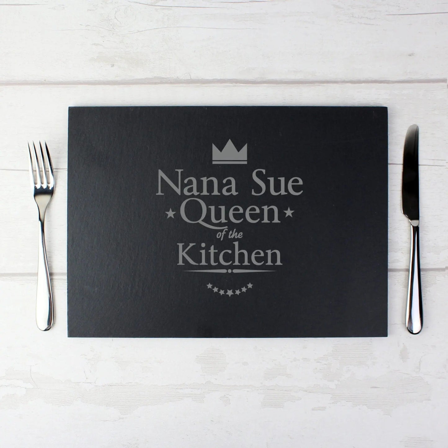 Personalised Queen of the Kitchen Slate Placemat: 3 - Placemats By Gift Moments