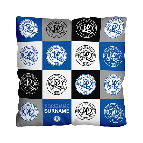 Personalised Queens Park Rangers FC Chequered 18’’ Cushion: 1 - Cushions By Queens Park Rangers