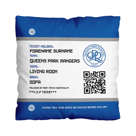 Personalised Queens Park Rangers FC FD Ticket 18’’ Cushion: 1 - Cushions By Queens Park Rangers