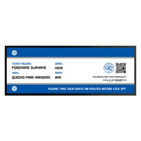 Personalised Queens Park Rangers FC Ticket Bar Runner: 1 - Barware By Queens Park Rangers