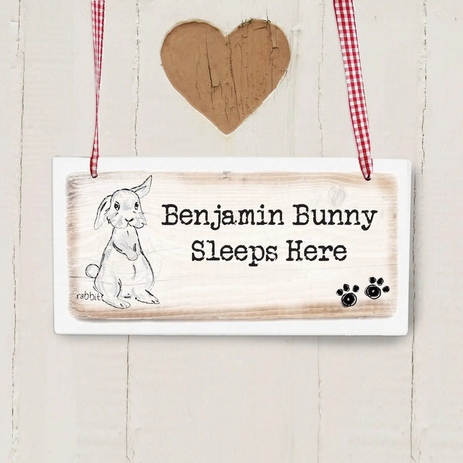 Personalised Rabbit Wooden Sign: 1 - Signs & Plaques By Gift Moments