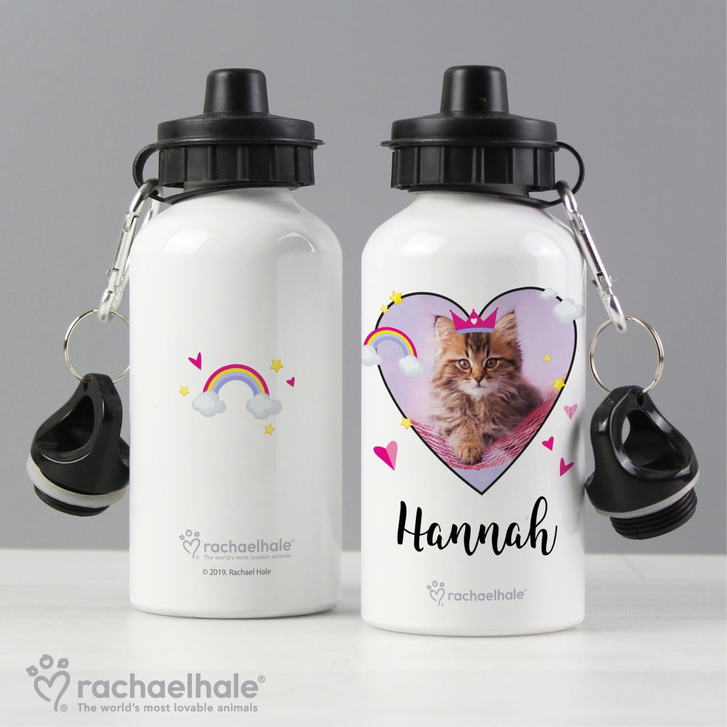 Personalised Rachael Hale Cute Cat Drinks Bottle: 2 - Kids Bottles By Rachael Hale