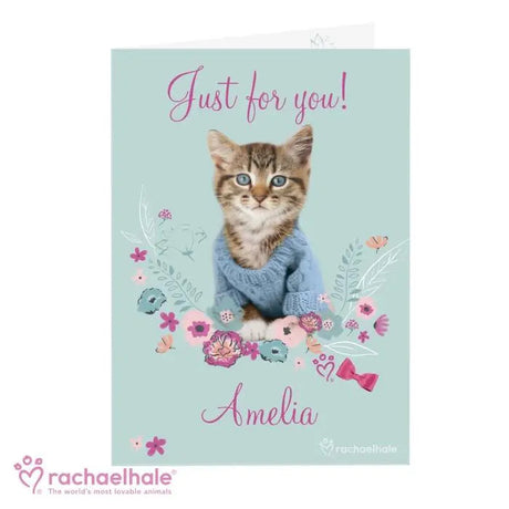 Personalised Rachael Hale Cute Kitten Card: 3 - Greeting Cards By Rachael Hale