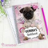 Personalised Rachael Hale Doodle Pug A5 Notebook: 2 - Notebooks By Rachael Hale