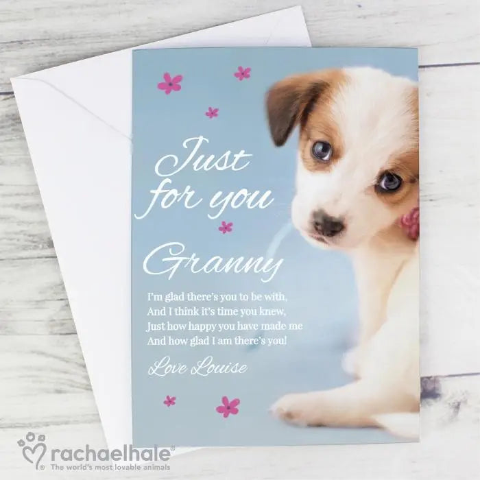 Personalised Rachael Hale ’Just for You’ Puppy Card: 5 - Greeting Cards By Rachael Hale