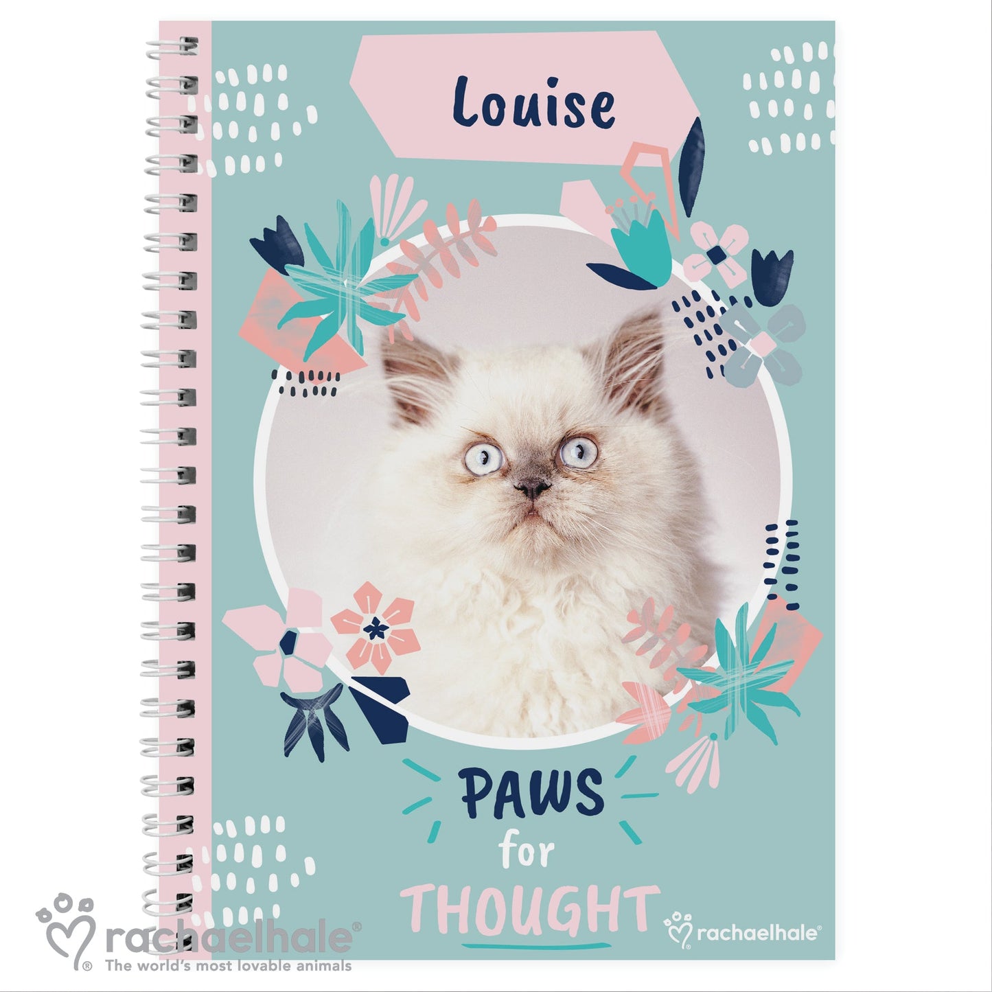 Personalised Rachael Hale ’Paws for Thought’ Cat A5 Notebook: 2 - Notebooks By Rachael Hale