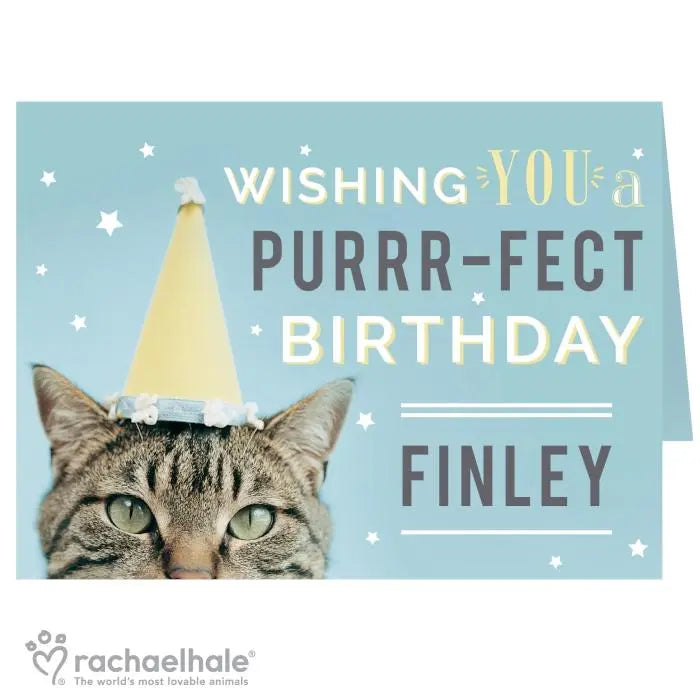 Personalised Rachael Hale Purr-fect Birthday Card: 3 - Greeting Cards By Rachael Hale