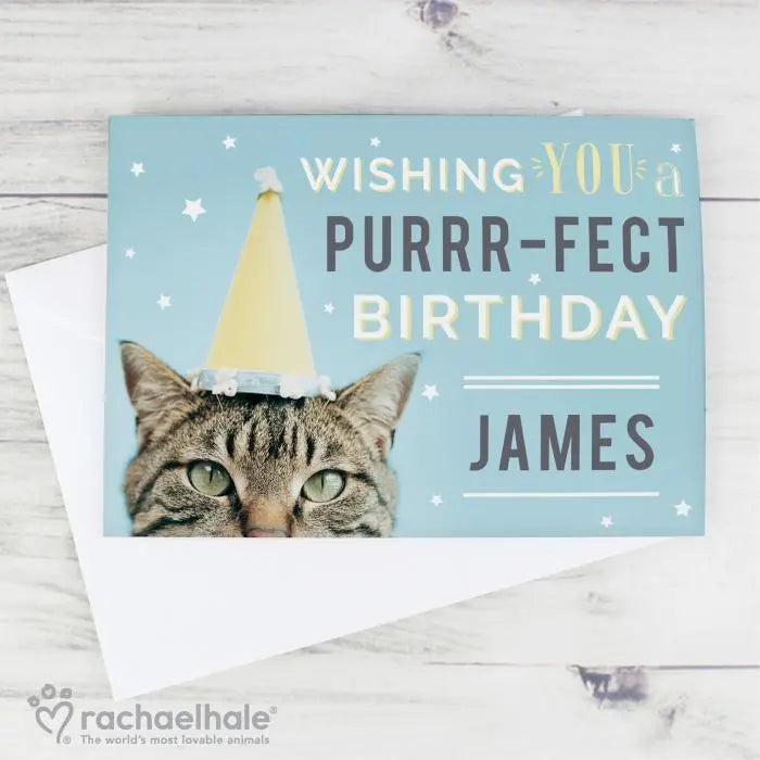 Personalised Rachael Hale Purr-fect Birthday Card: 1 - Greeting Cards By Rachael Hale