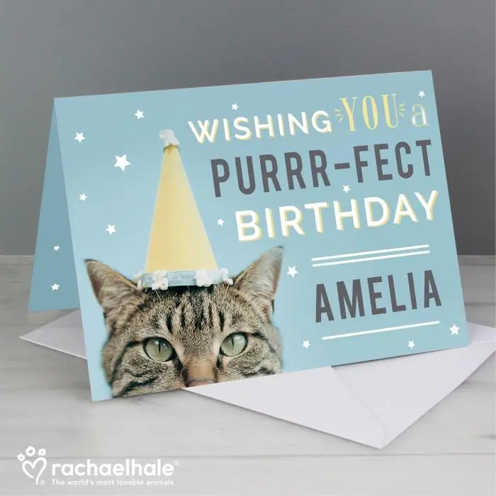 Personalised Rachael Hale Purr-fect Birthday Card: 2 - Greeting Cards By Rachael Hale