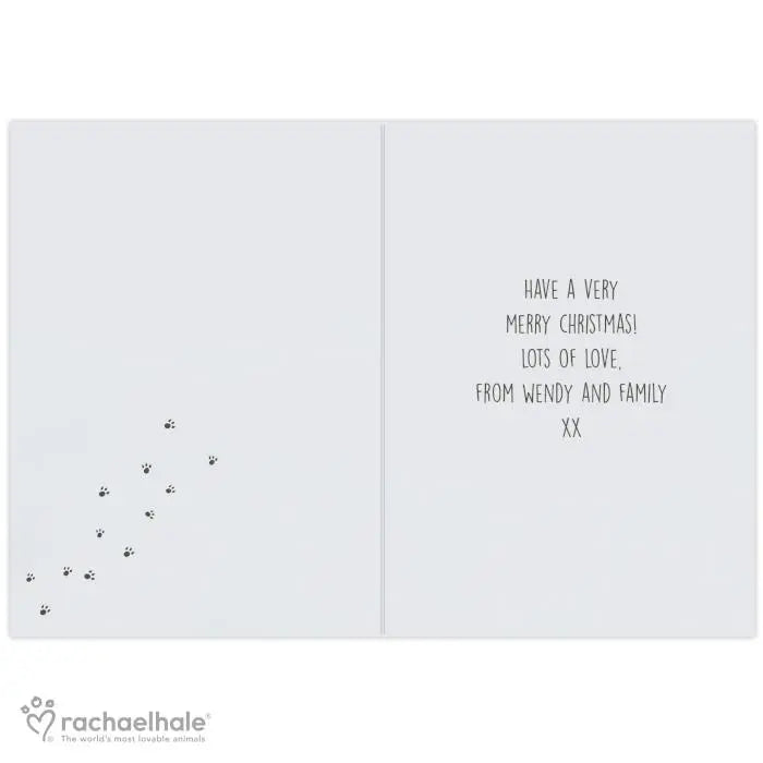 Personalised Rachael Hale Santa Claws Christmas Cat Card: 3 - Greeting Cards By Rachael Hale