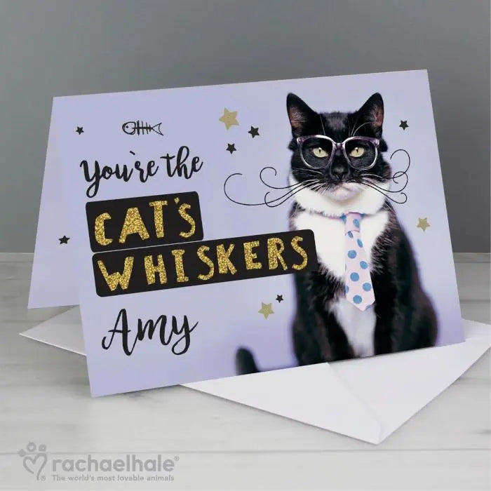 Personalised Rachael Hale You’re the Cats Whiskers Card: 2 - Greeting Cards By Rachael Hale