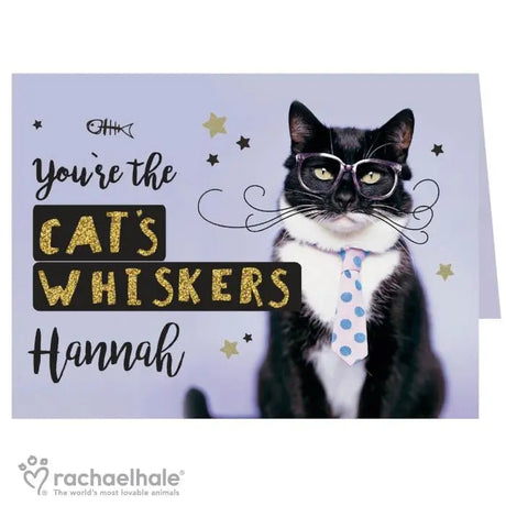 Personalised Rachael Hale You’re the Cats Whiskers Card: 3 - Greeting Cards By Rachael Hale