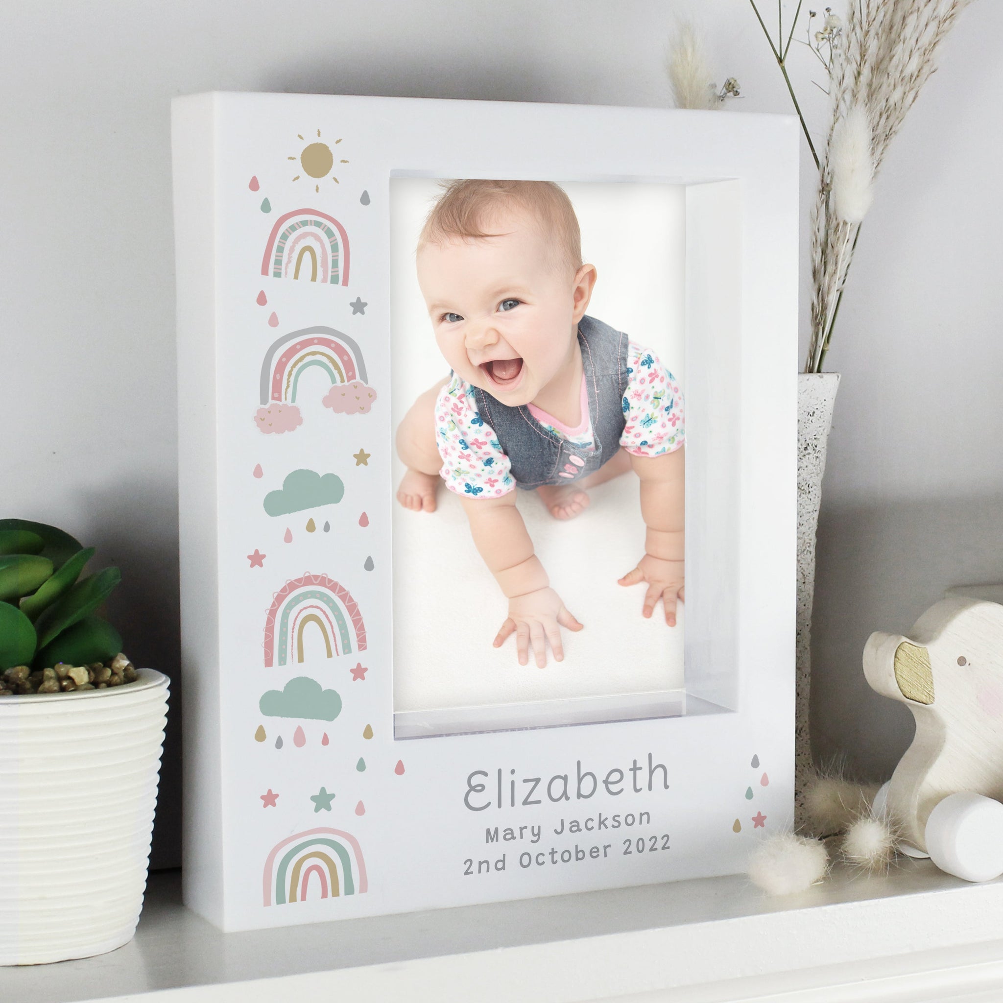 Personalised Rainbow 5x7 Box Photo Frame: 3 - Photo Frames By Gift Moments