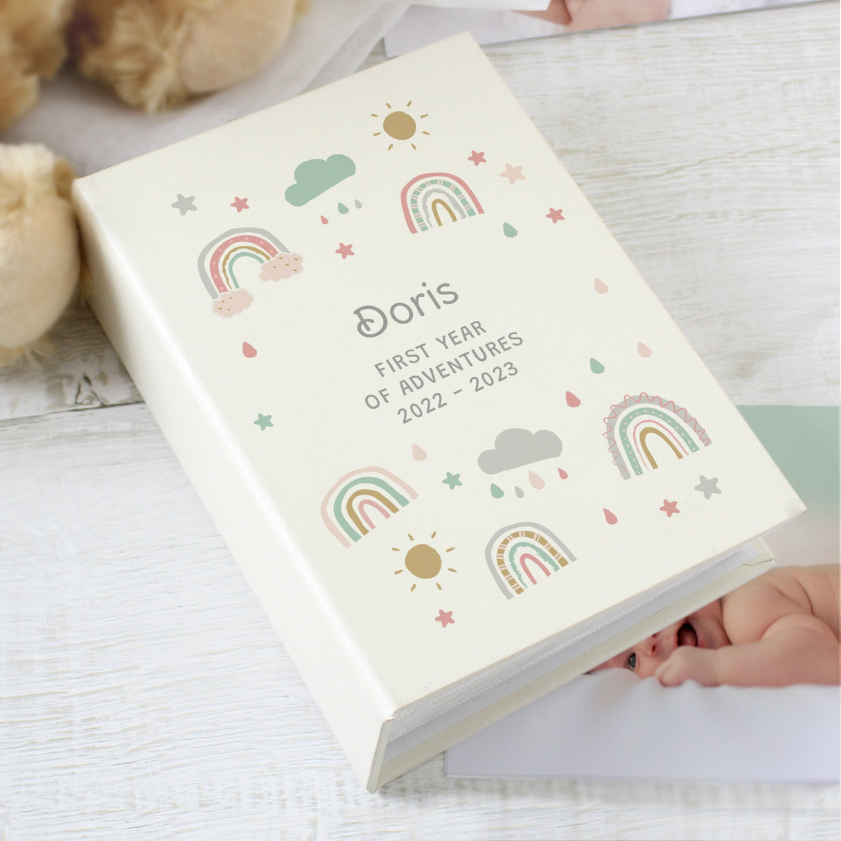Personalised Rainbow 6x4 Photo Album with Sleeves: 2 Photo Albums By Gift Moments