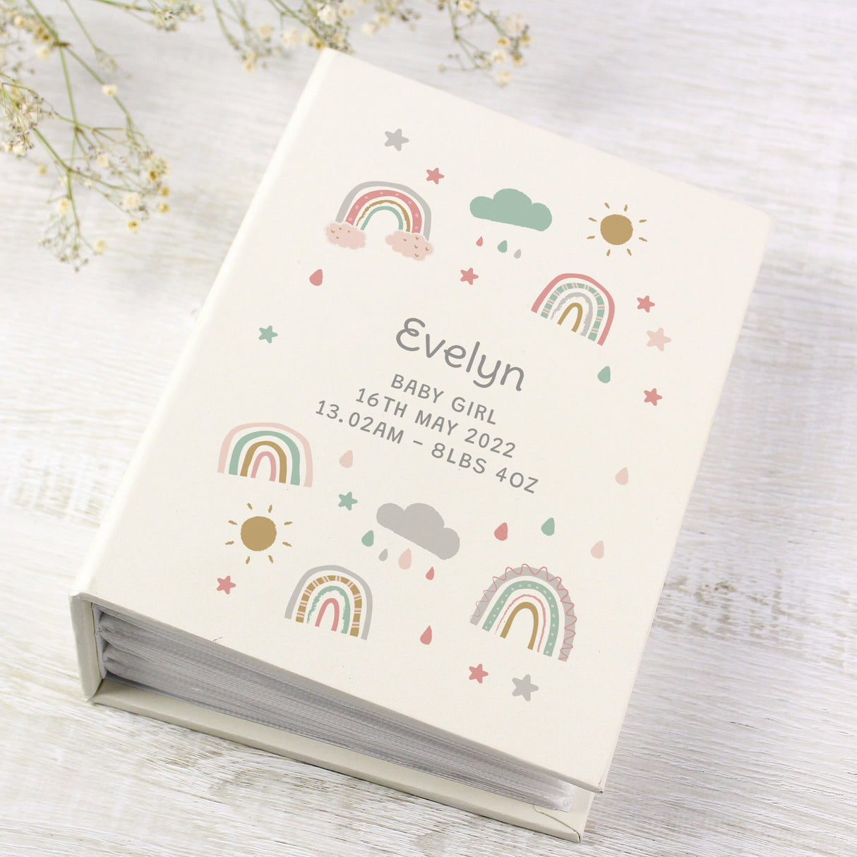 Personalised Rainbow 6x4 Photo Album with Sleeves: 4 Photo Albums By Gift Moments