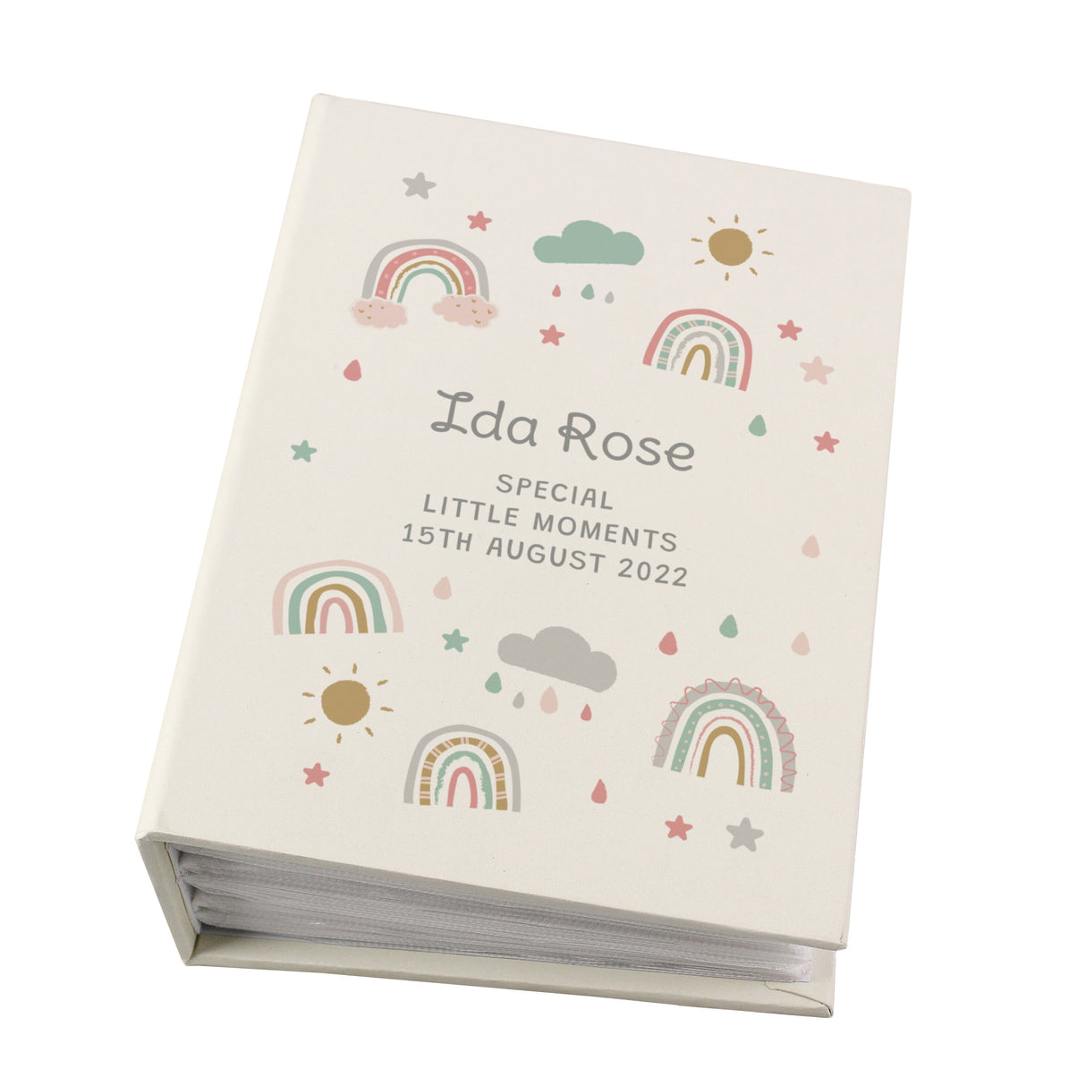 Personalised Rainbow 6x4 Photo Album with Sleeves: 6 Photo Albums By Gift Moments